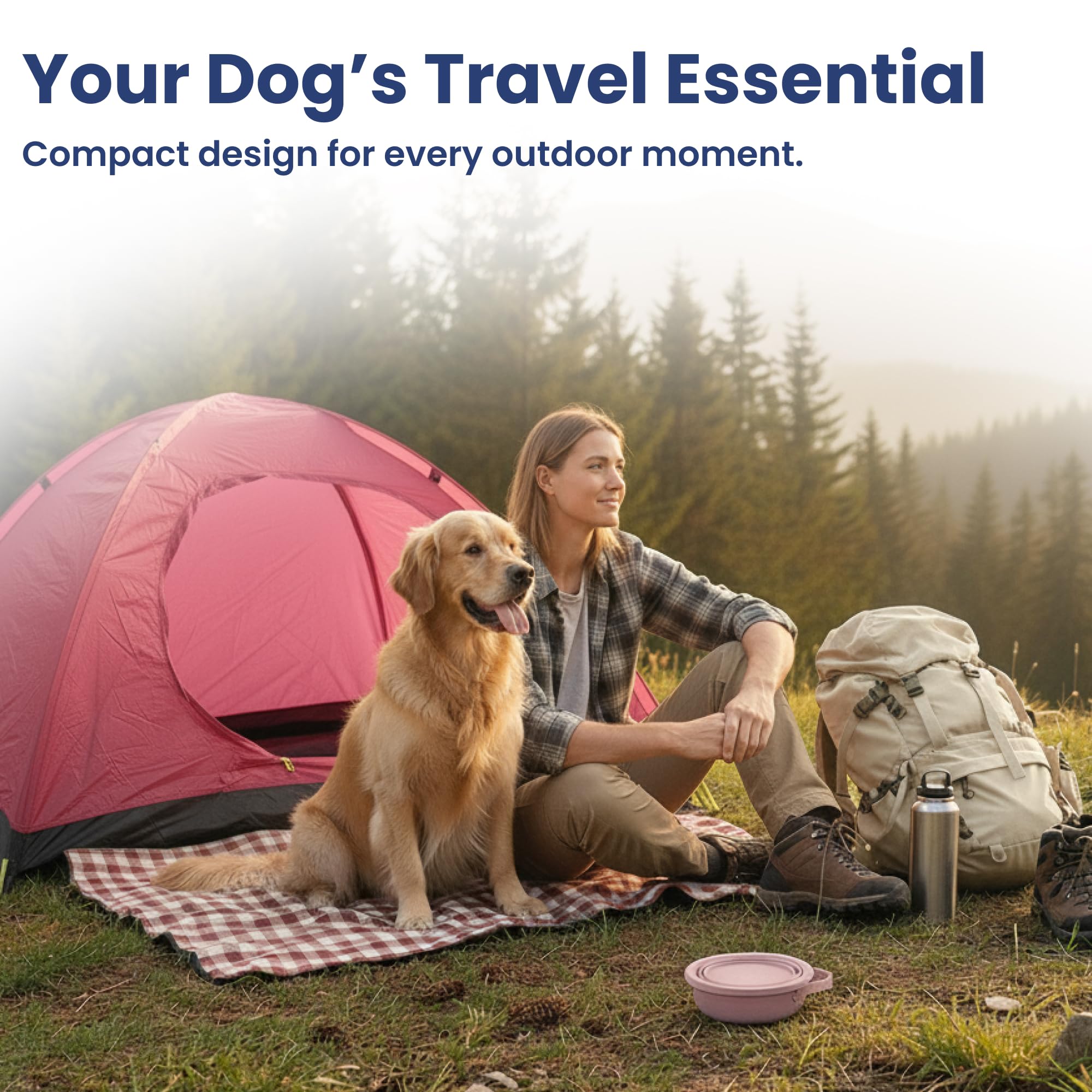 PAWSPIK portable dish supports dogs and cats during adventures.