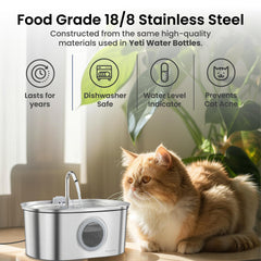 PAWSPIK SS-01 large-capacity 13-5 cup fountain provides all-day hydration for multiple pets.