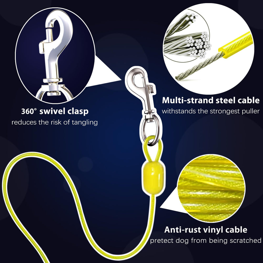 PAWSTATION ultra-strong steel wire cable wrapped in PVC protection for durability