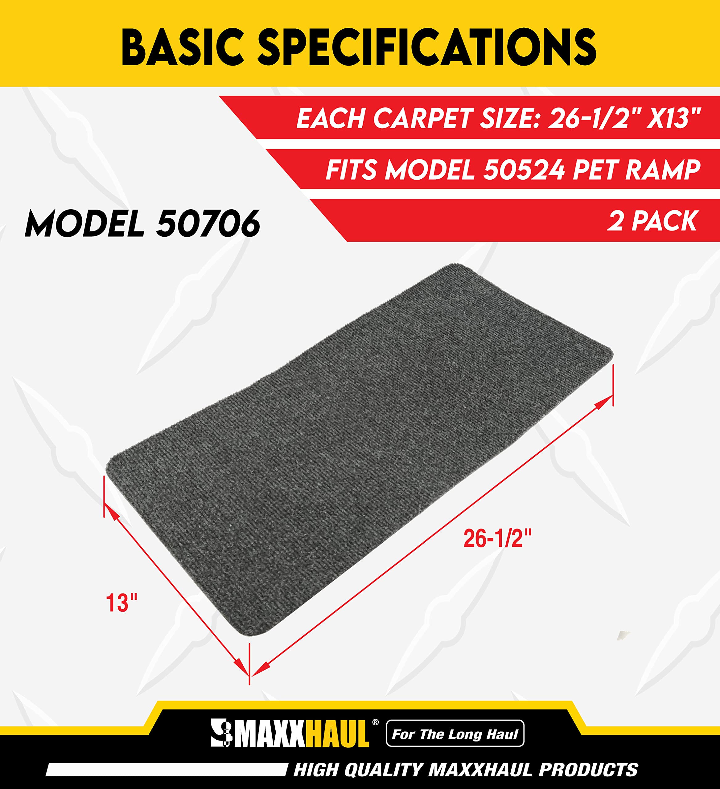 PawStep 50706 textured ramp carpet distributes weight for stability.