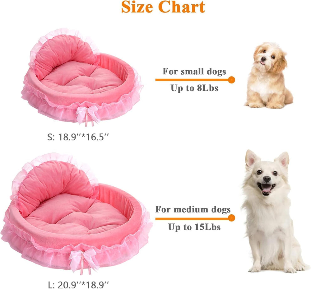 Pawstrip pink bed cushion detaches for easy machine washing and quick cleanup