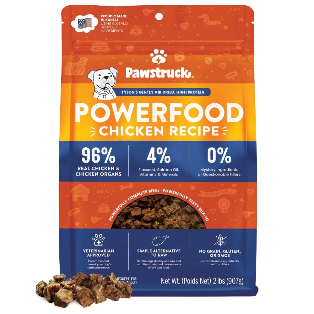 Pawstruck air dried dog food real chicken bites highlight protein-rich flavor