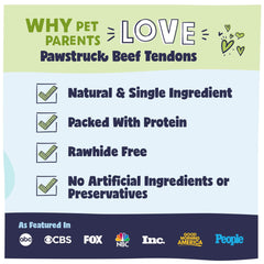 Close-up texture of Pawstruck Beef Tendon Chew Stick showing natural fibers.