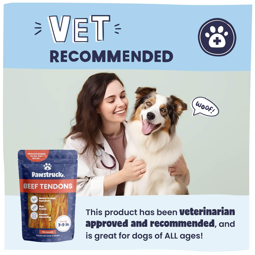 Pawstruck Beef Tendon Chew Stick demonstrates long-lasting chewing action.