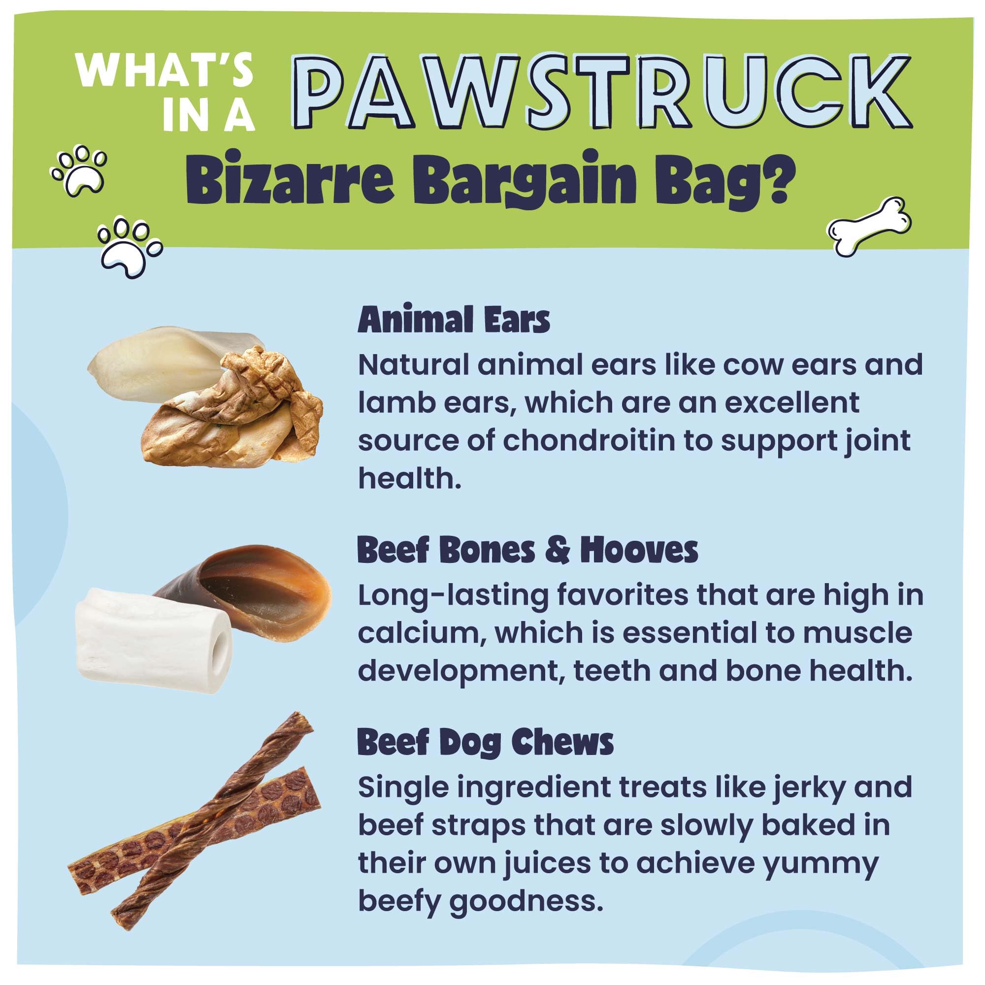 Pawstruck Bizarre Bargain Bag beef straps delivering protein-rich treats