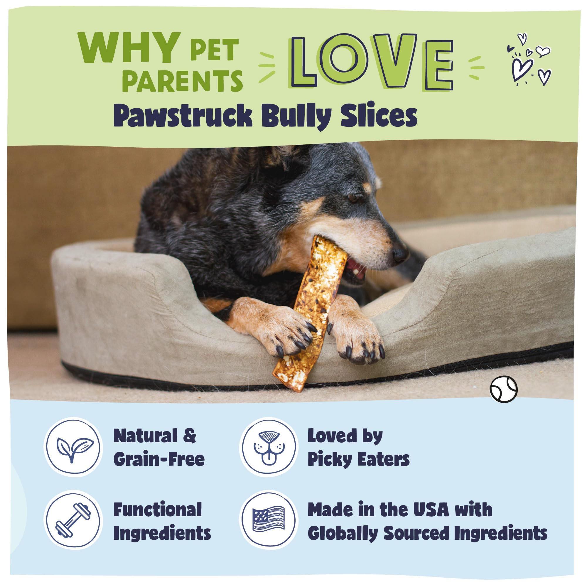 Made in the USA Pawstruck chews shown in a clean manufacturing setting.