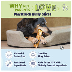 Made in the USA Pawstruck chews shown in a clean manufacturing setting.