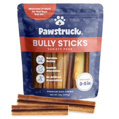 Pawstruck bully sticks for small dogs, 3-5 inch length for durable chewing
