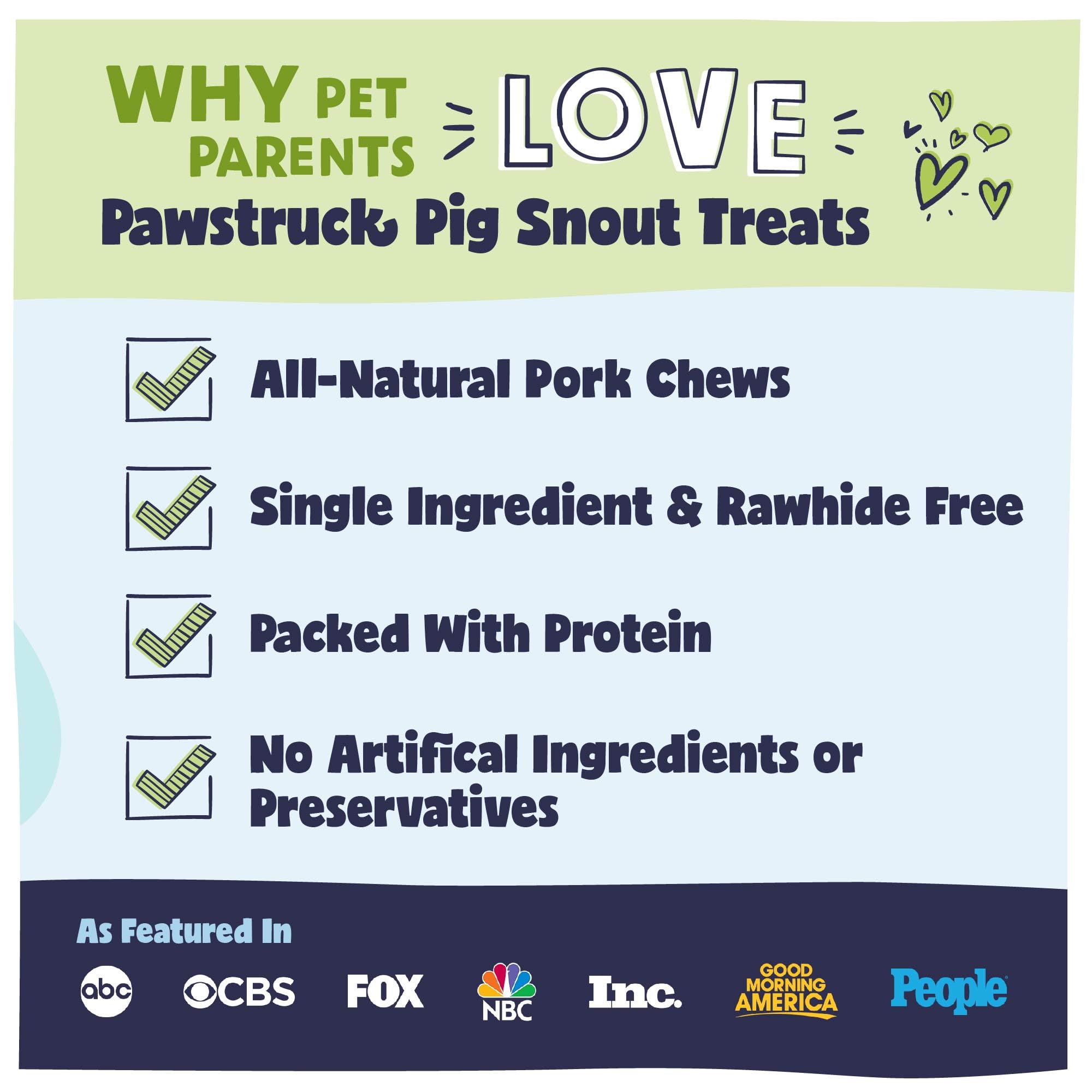 Pawstruck pig snouts guaranteed without artificial preservatives for dogs.