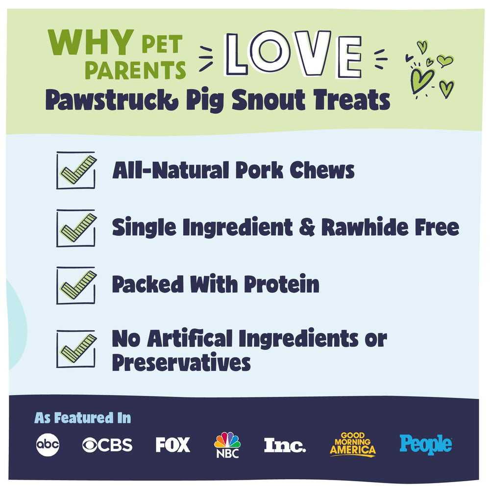 Pawstruck pig snouts guaranteed without artificial preservatives for dogs.