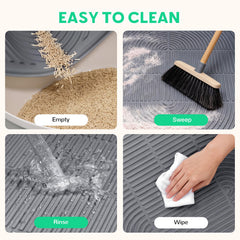 Pawtasy groove-design litter mat captures more litter particles.