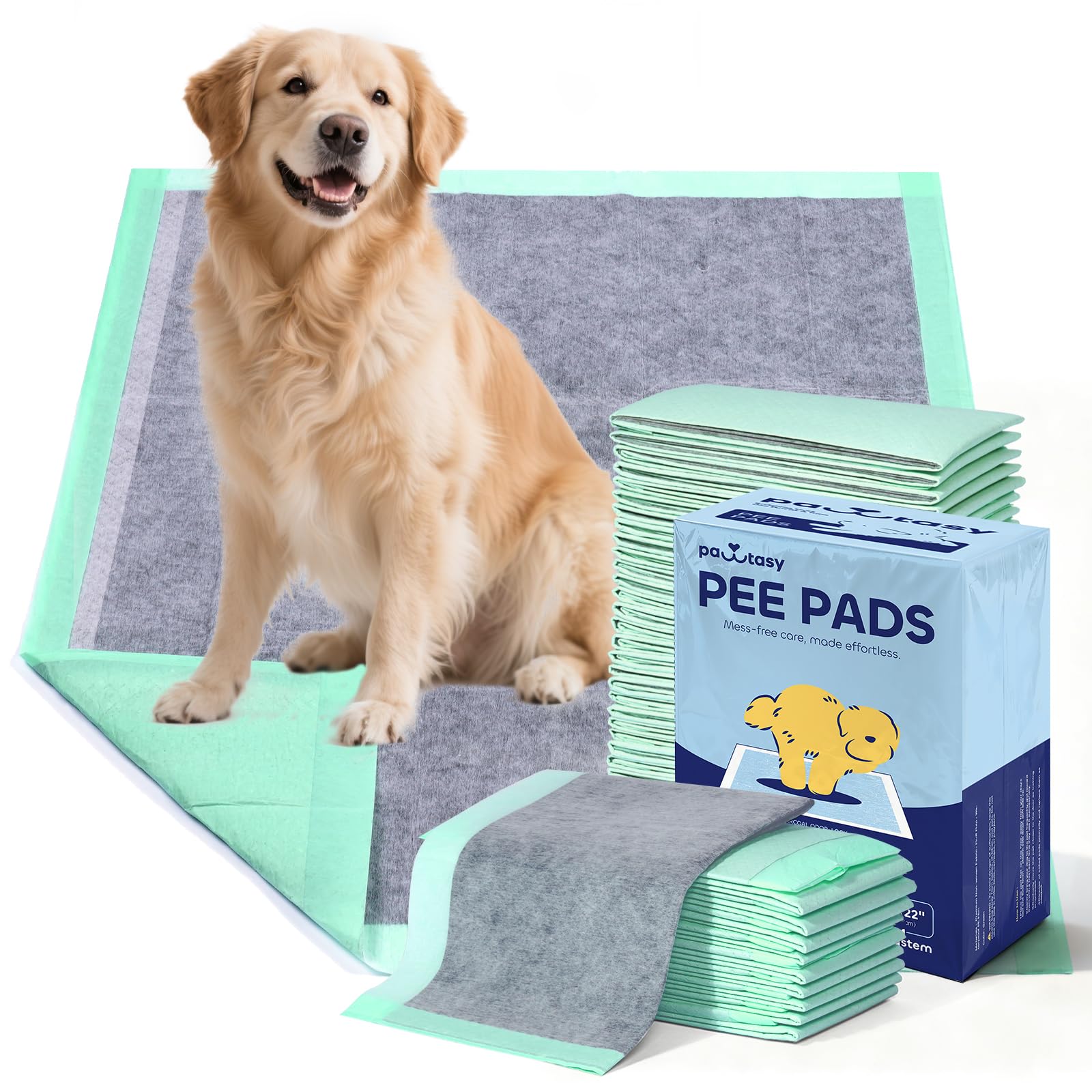 Pawtasy charcoal dog pee pad XXL with indoors odor control for larger dogs