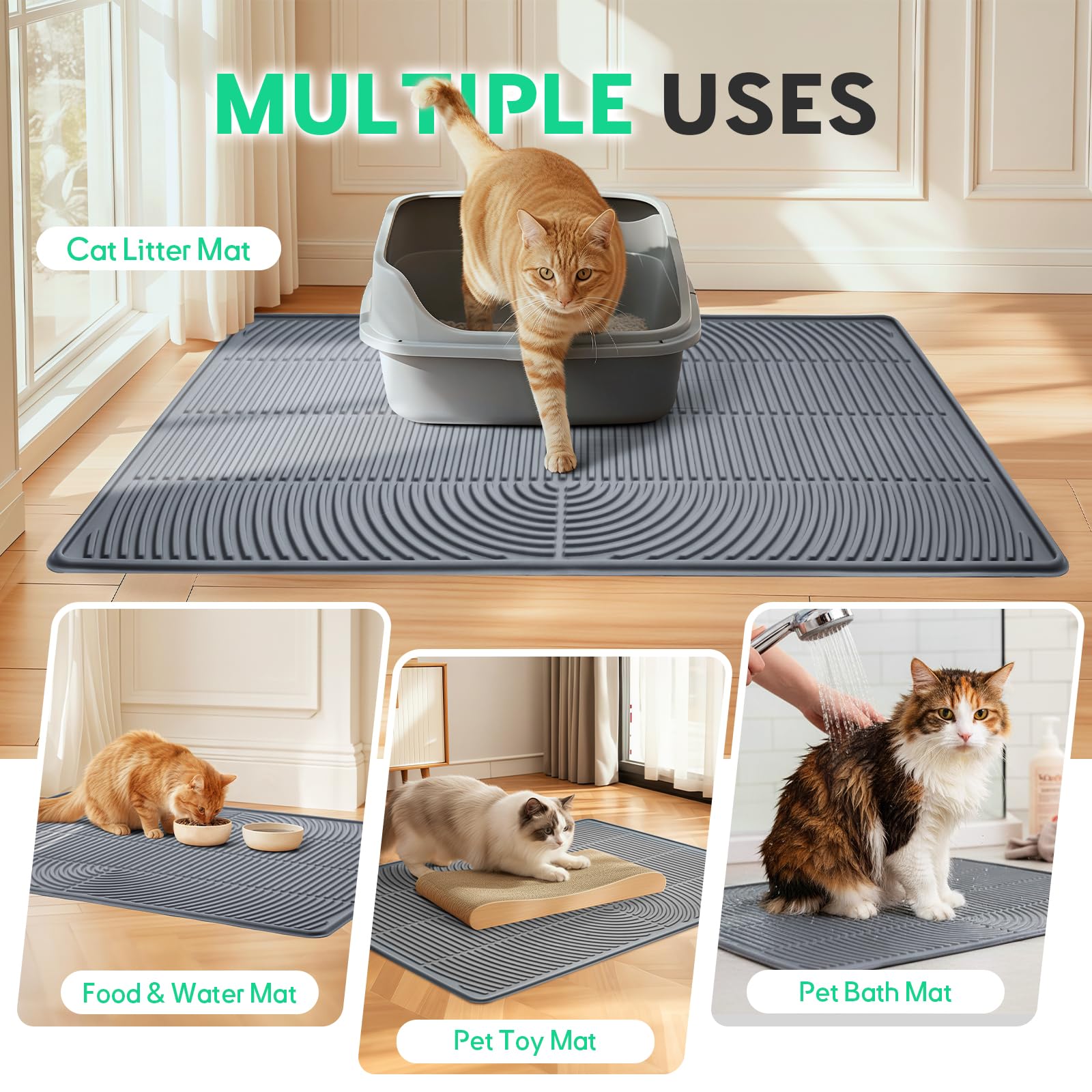 Pawtasy multi-use mat doubles as a feeding and paw-cleaning surface