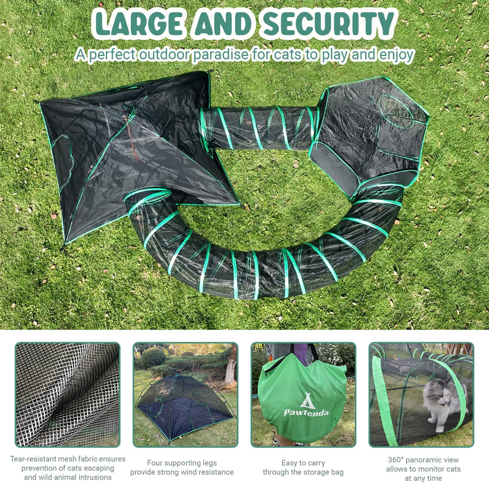 Pawtenda cat tunnels offering dynamic hunting-path play for cats.