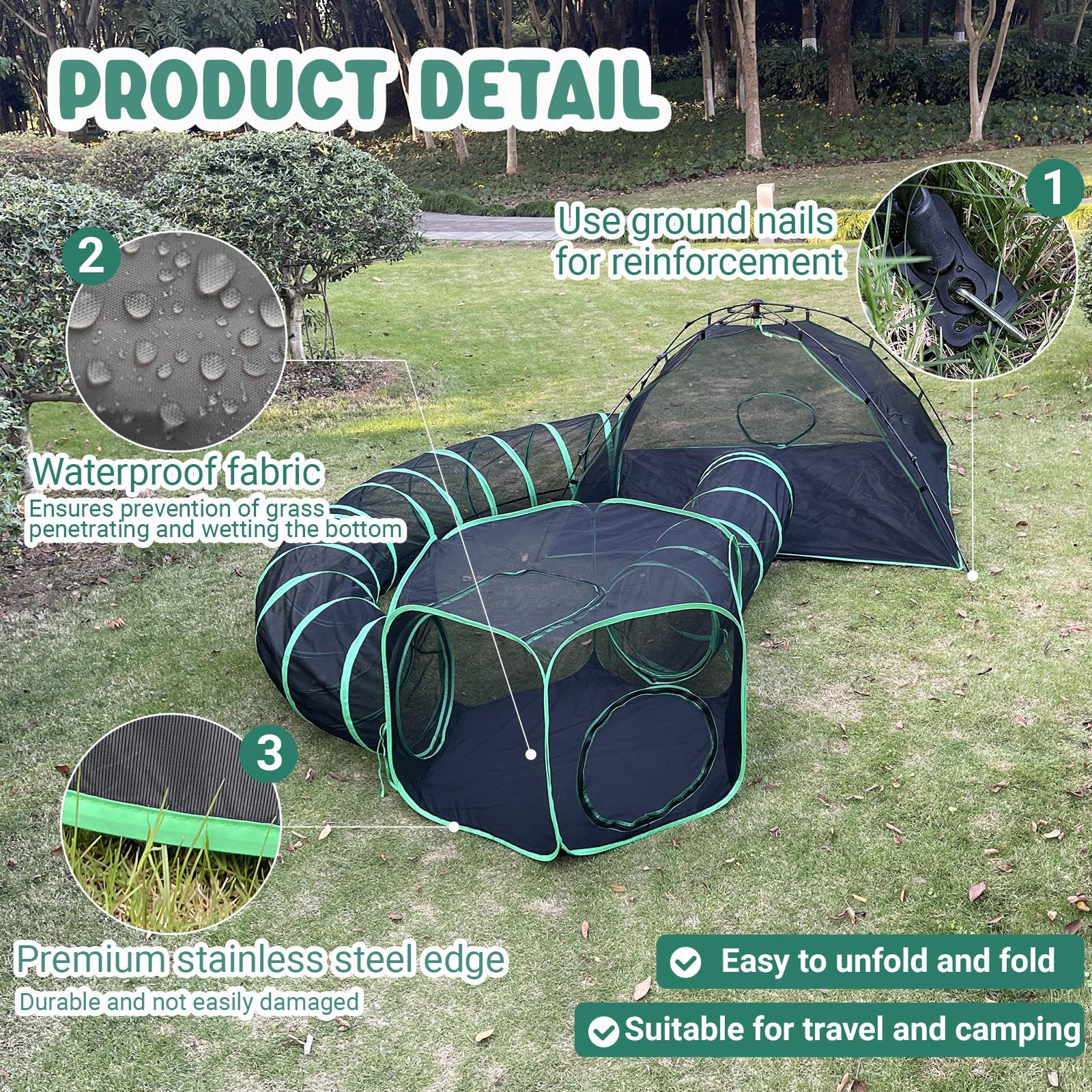 Pawtenda foldable pet playpen showing portable design and ease of transport.