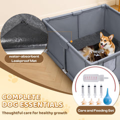 Pawtenda whelping box anti-slip base uses suction cups for stable setup