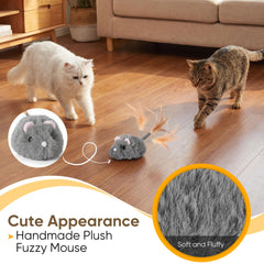 Pawthquake auto-wagging-tail in action promotes interactive chasing fun.