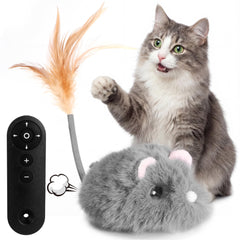 Pawthquake RC cat mouse front view highlighting autonomous play possibilities for indoor cats.