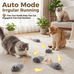 Pawthquake RC cat mouse side view showing dynamic motion for interactive bonding.