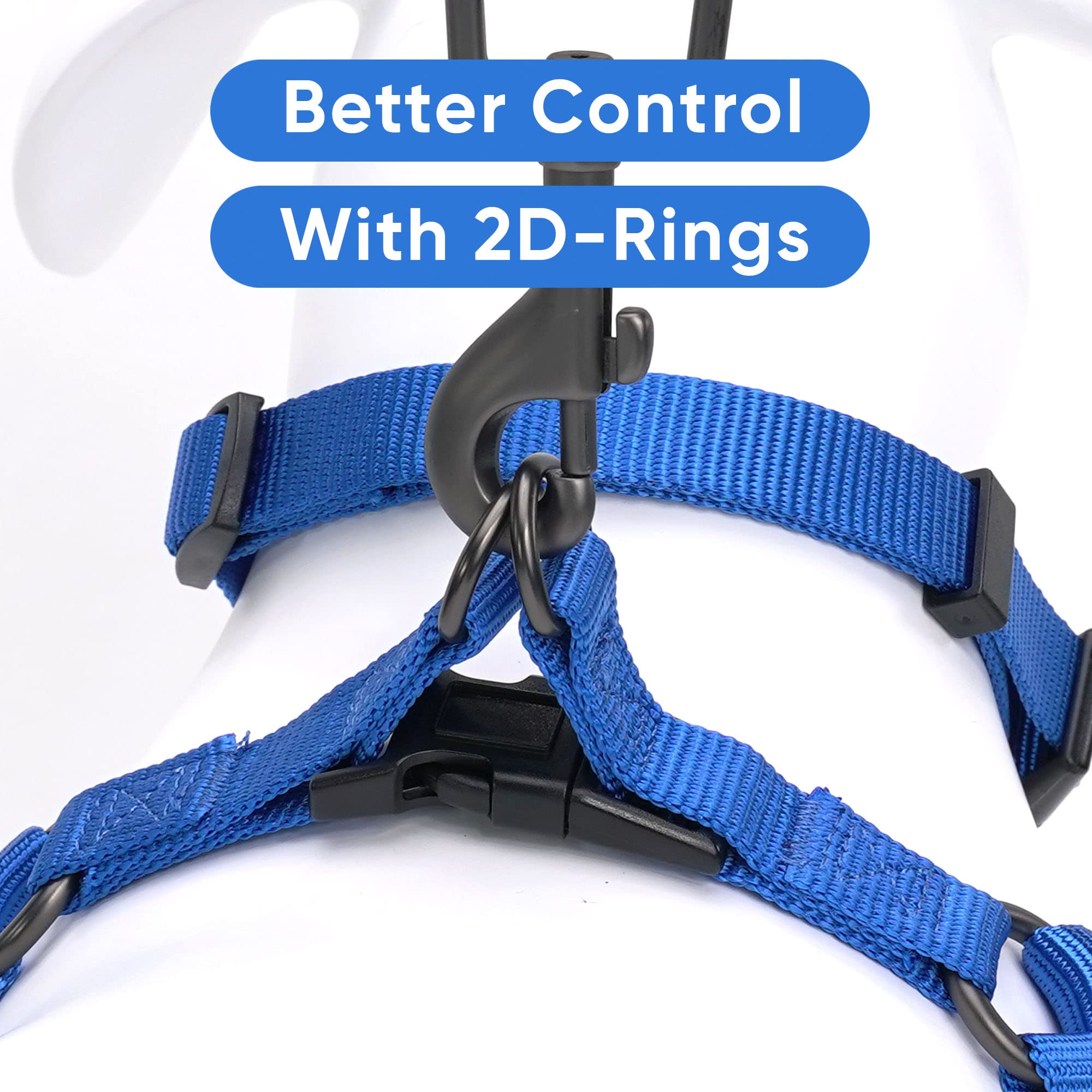 Pawtitas Solid Step-in Harness blue nylon material designed for durability