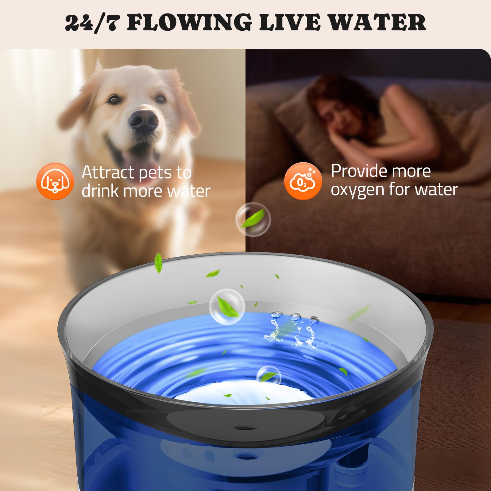 Pawtners 1-gallon capacity fountain suitable for large dogs