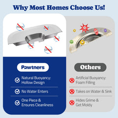 Pawtners 304 stainless steel bowl resists odors and residue for clean hydration