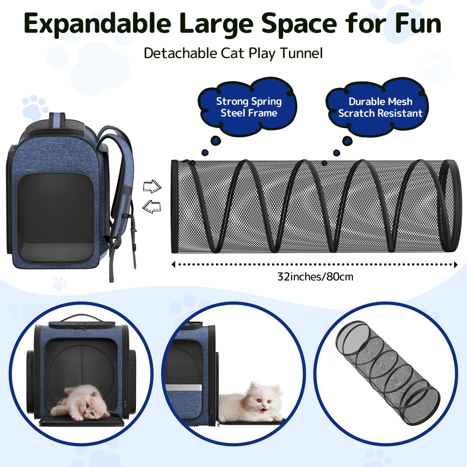 Pawtners cat backpack with breathable-mesh-windows for airflow.