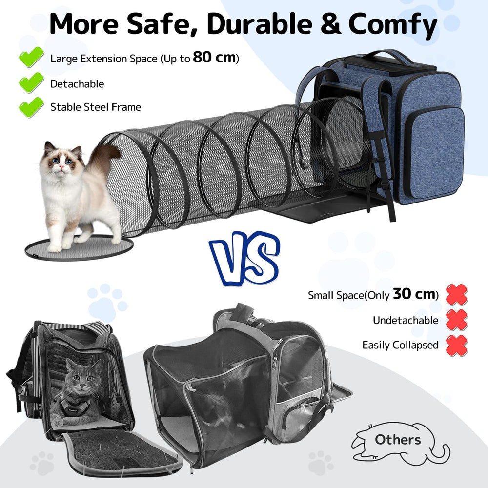 Pawtners cat backpack ergonomic-design reduces shoulder strain on long hikes.