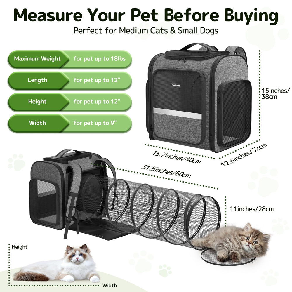 Pawtners cat backpack ergonomic shoulder straps reduce shoulder strain on long trips