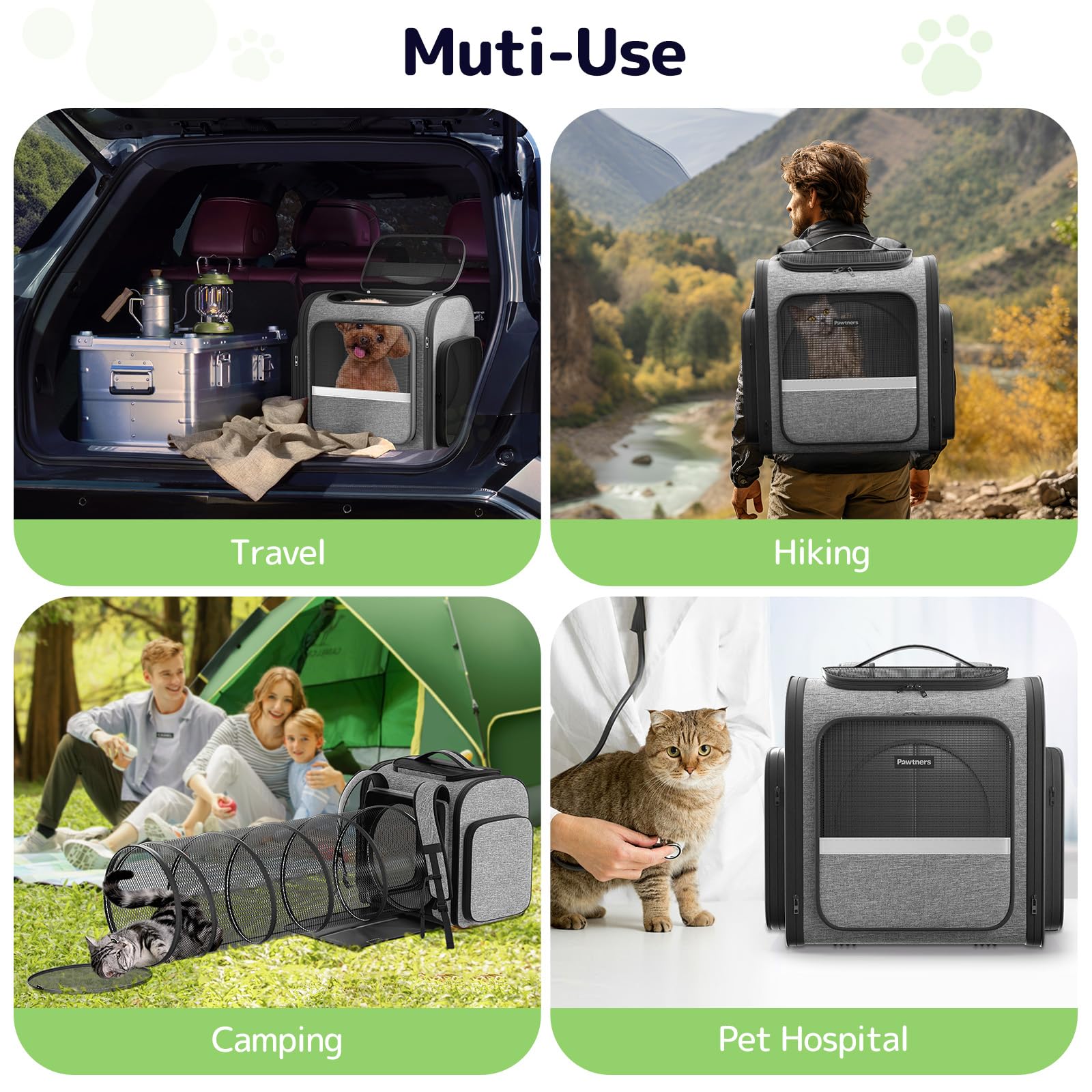 Pawtners cat backpack iron frame resists deformation and maintains shape