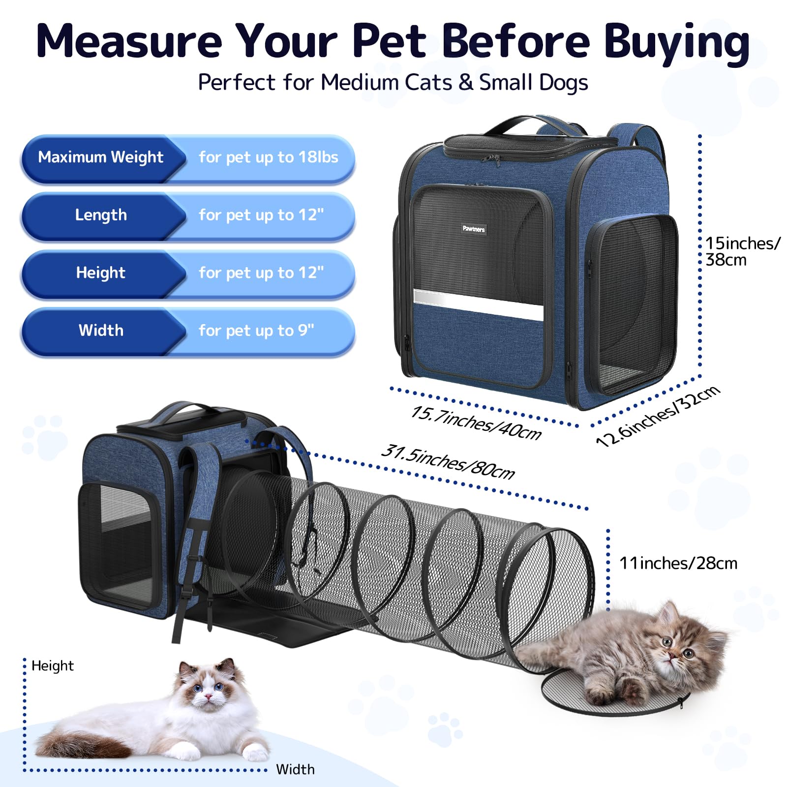 Pawtners cat backpack strong-iron-frame resists damage from active pets.