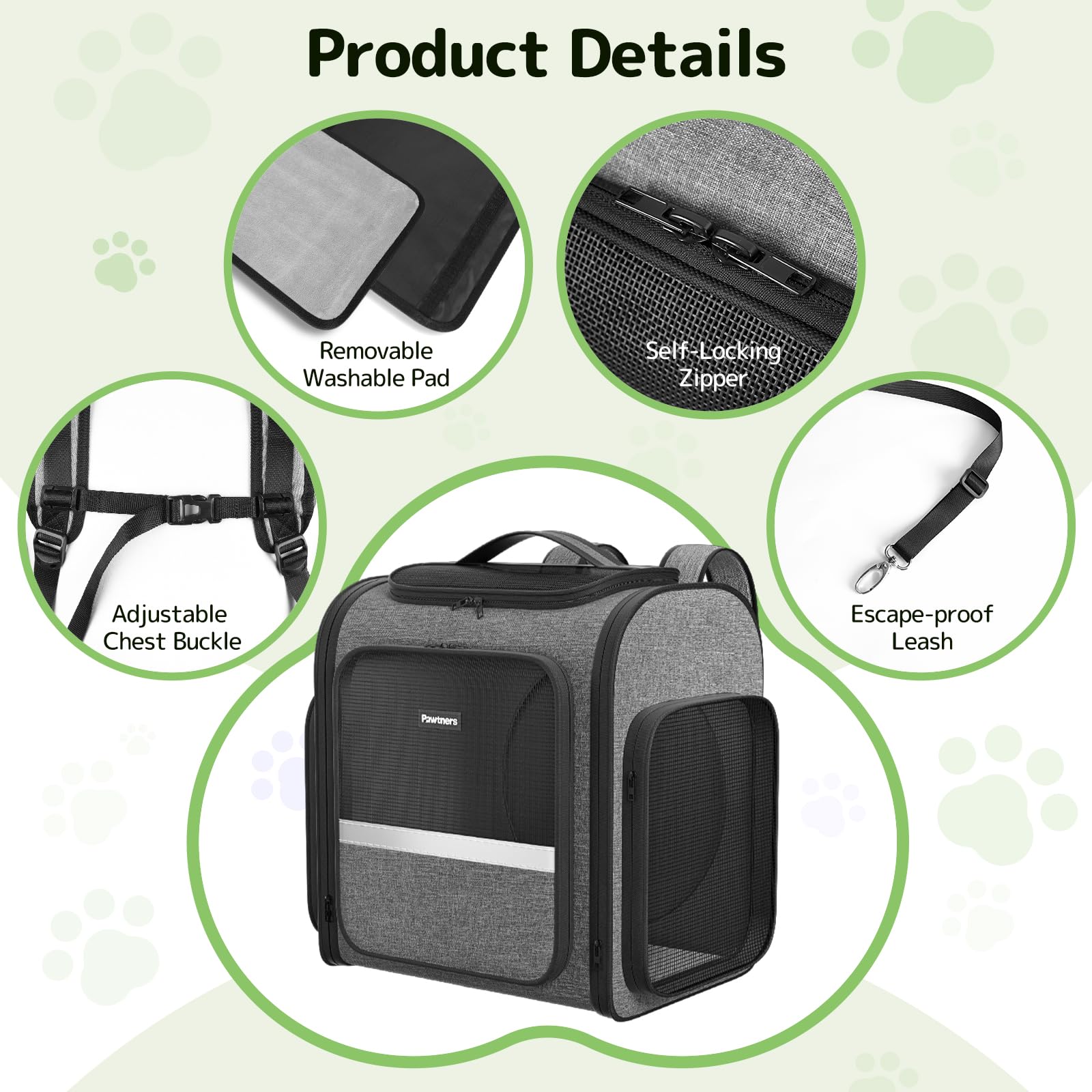 Pawtners cat backpack travel-ready design supports hiking, camping, and daily use