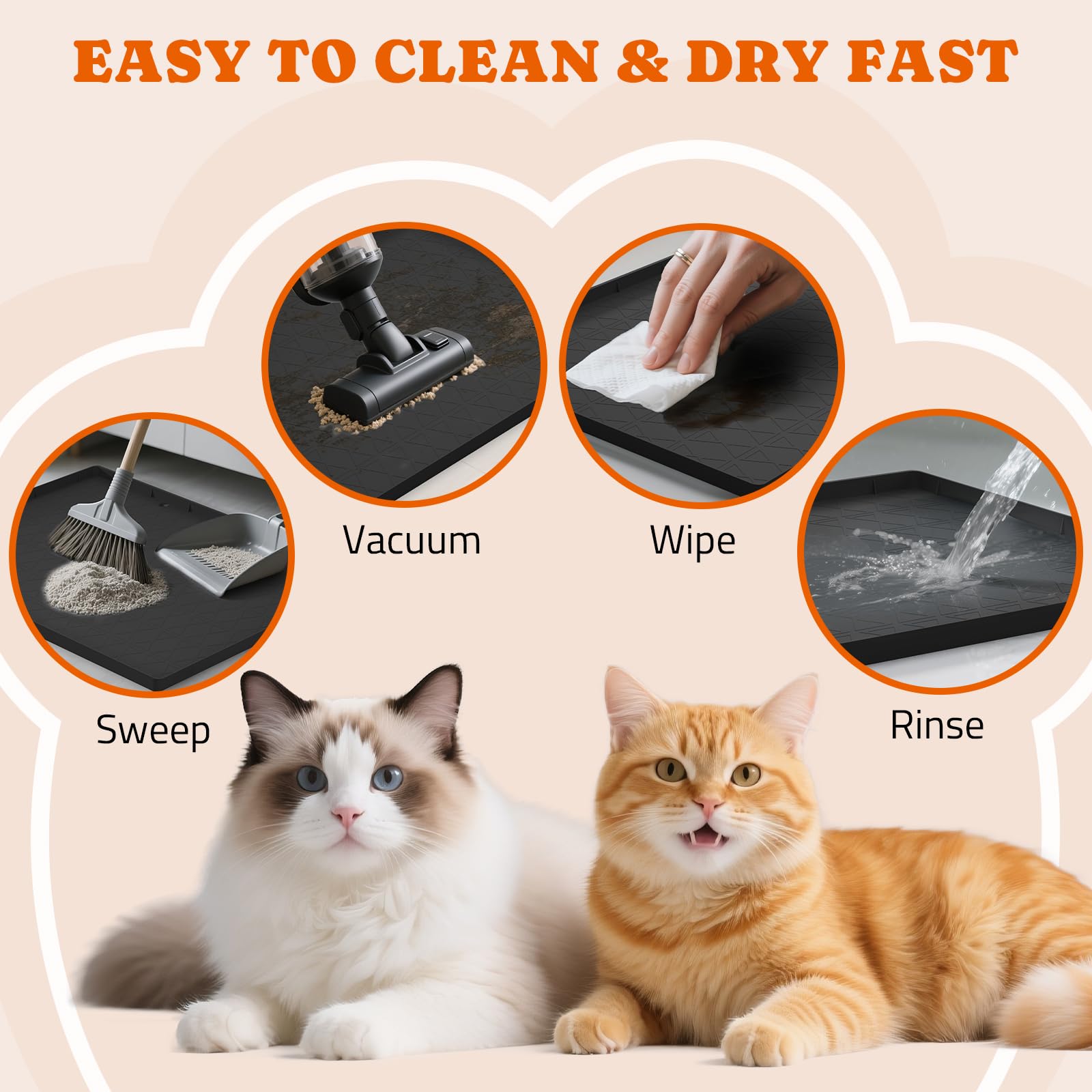 Pawtners cat litter mat, multi-use design for feeding or resting.