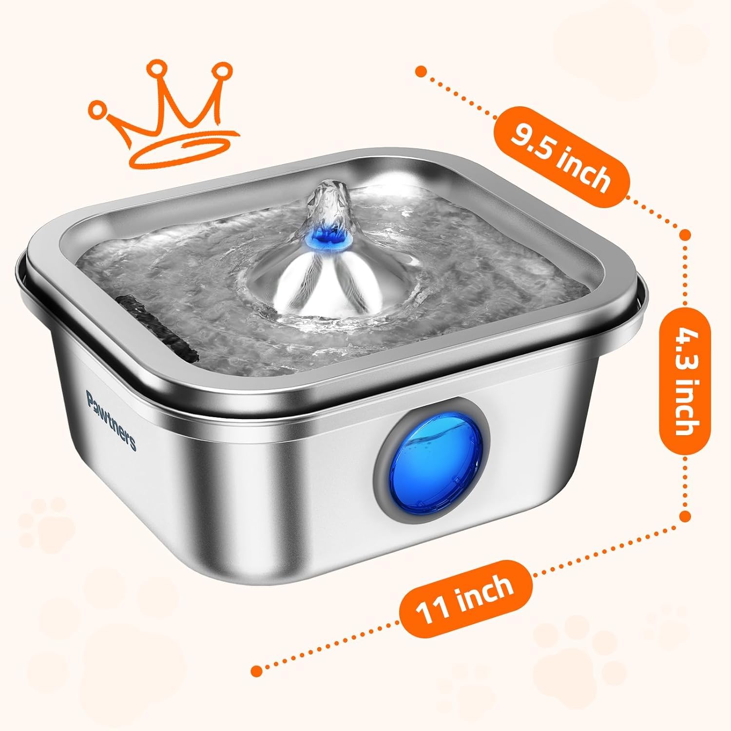 Pawtners fountain includes six filters for ongoing water quality.
