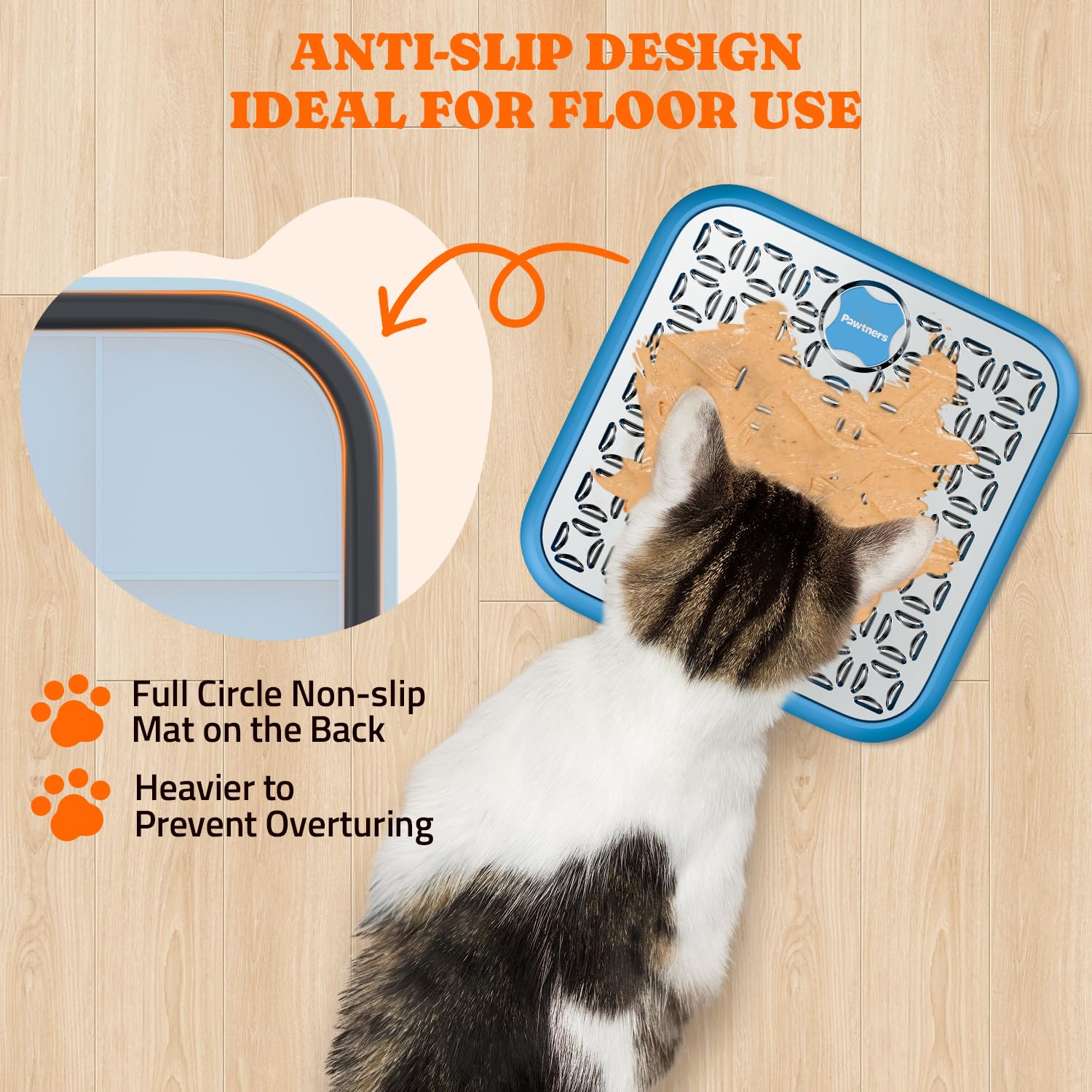 Pawtners dog licking mat helps reduce crate-time boredom.