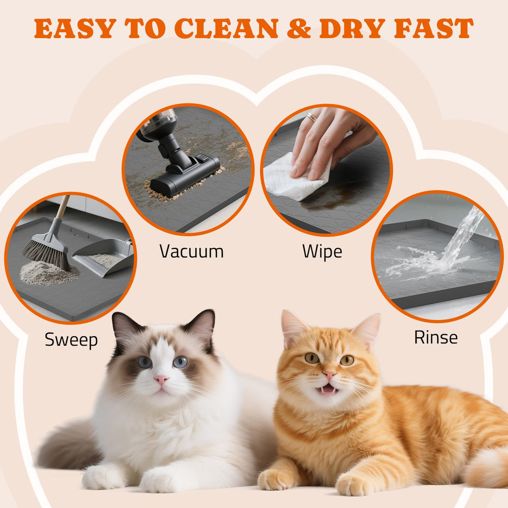 Pawtners silicone mat rinse-and-reuse surface simplifies cleaning and odor control.