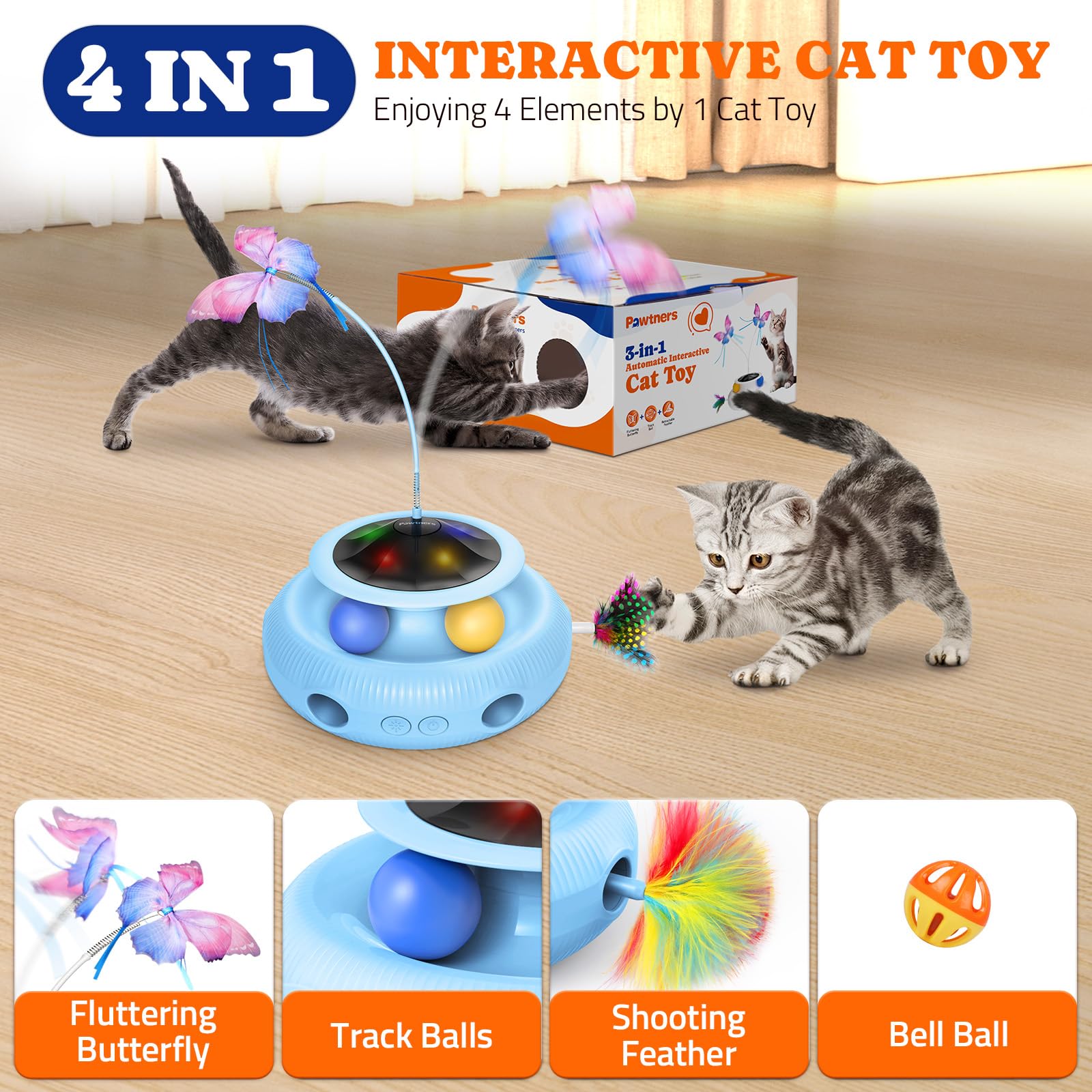 Pawtners LED illumination highlights the toy for evening play