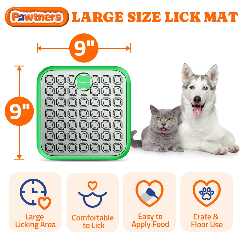 Pawtners spatula included for easy spreading on lick mat.