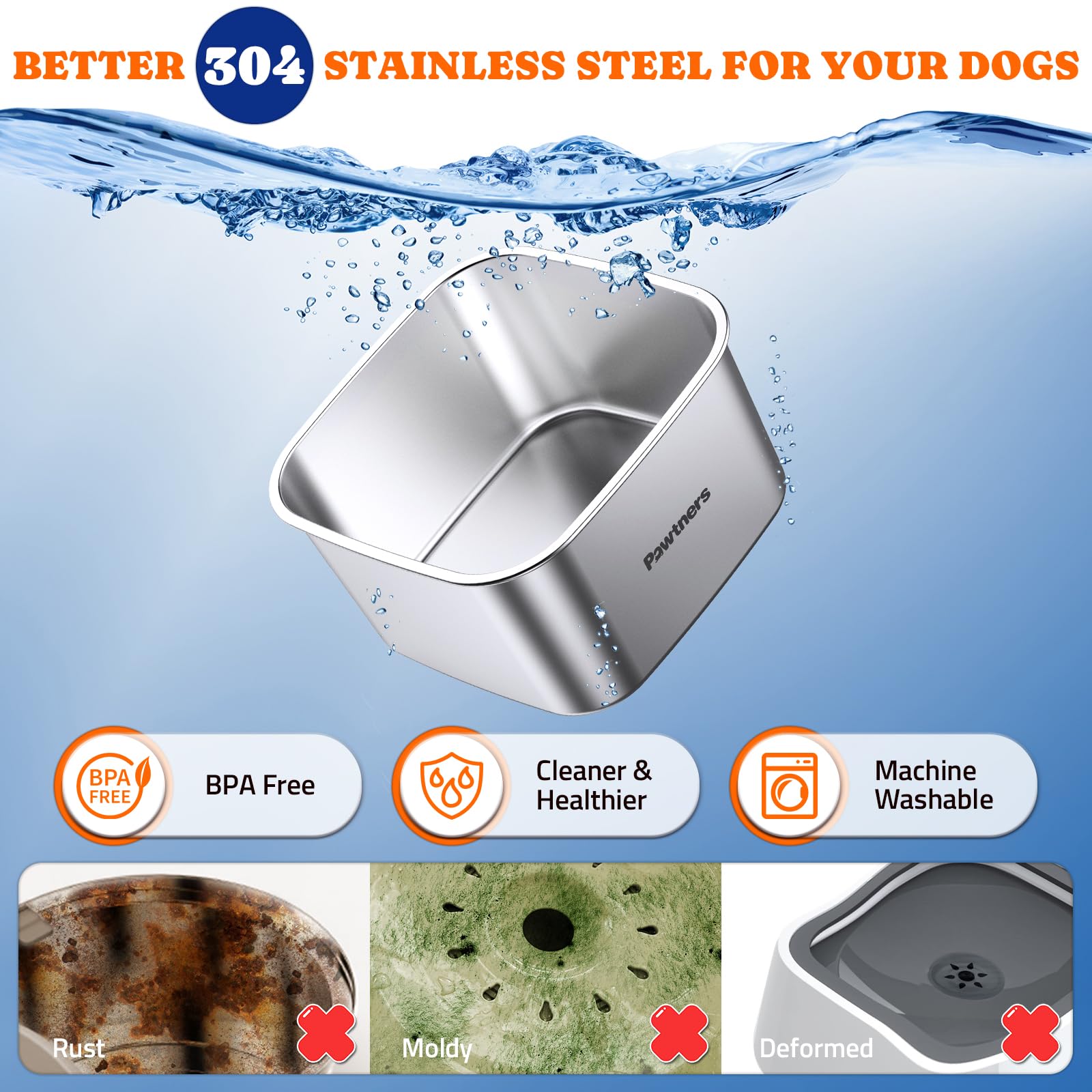 Pawtners splash-proof strip prevents spills during busy drink times.