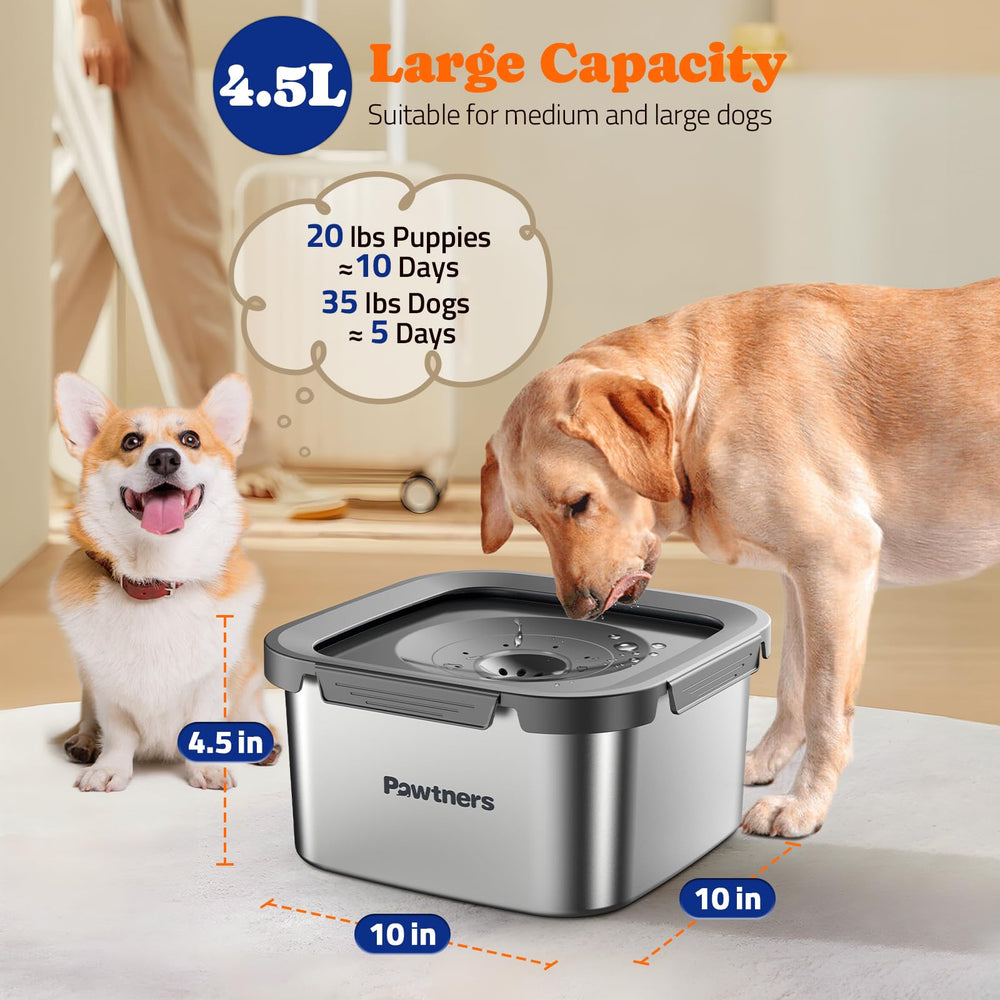 Pawtners stainless steel water bowl is durable and easy to clean