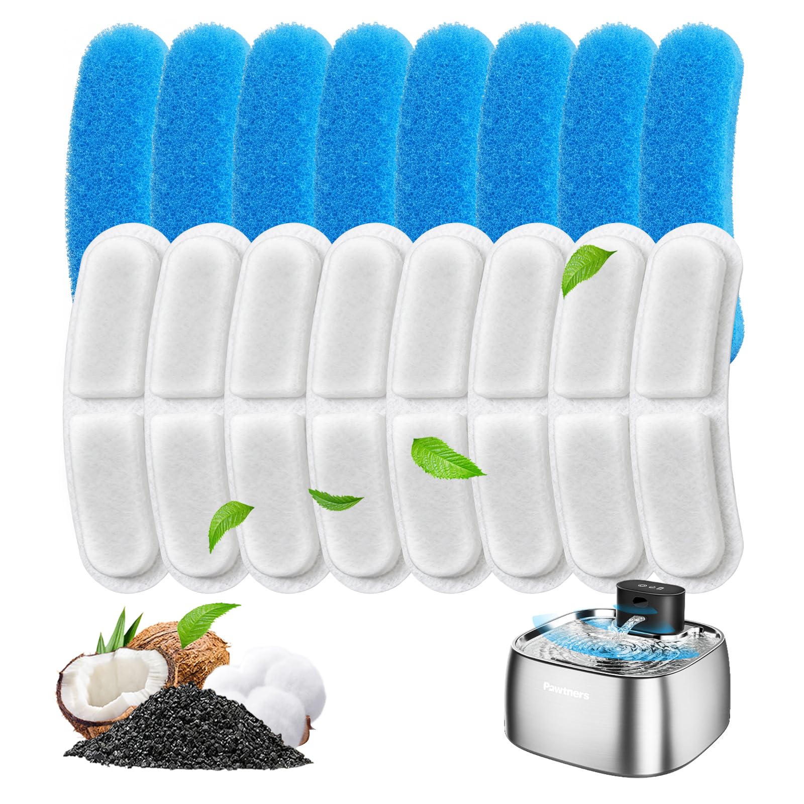 Pawtners STR-PT-108A filter 8-pack for clean cat fountain water
