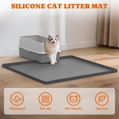 Pawtners waterproof mat with raised edges protects floors from spills.