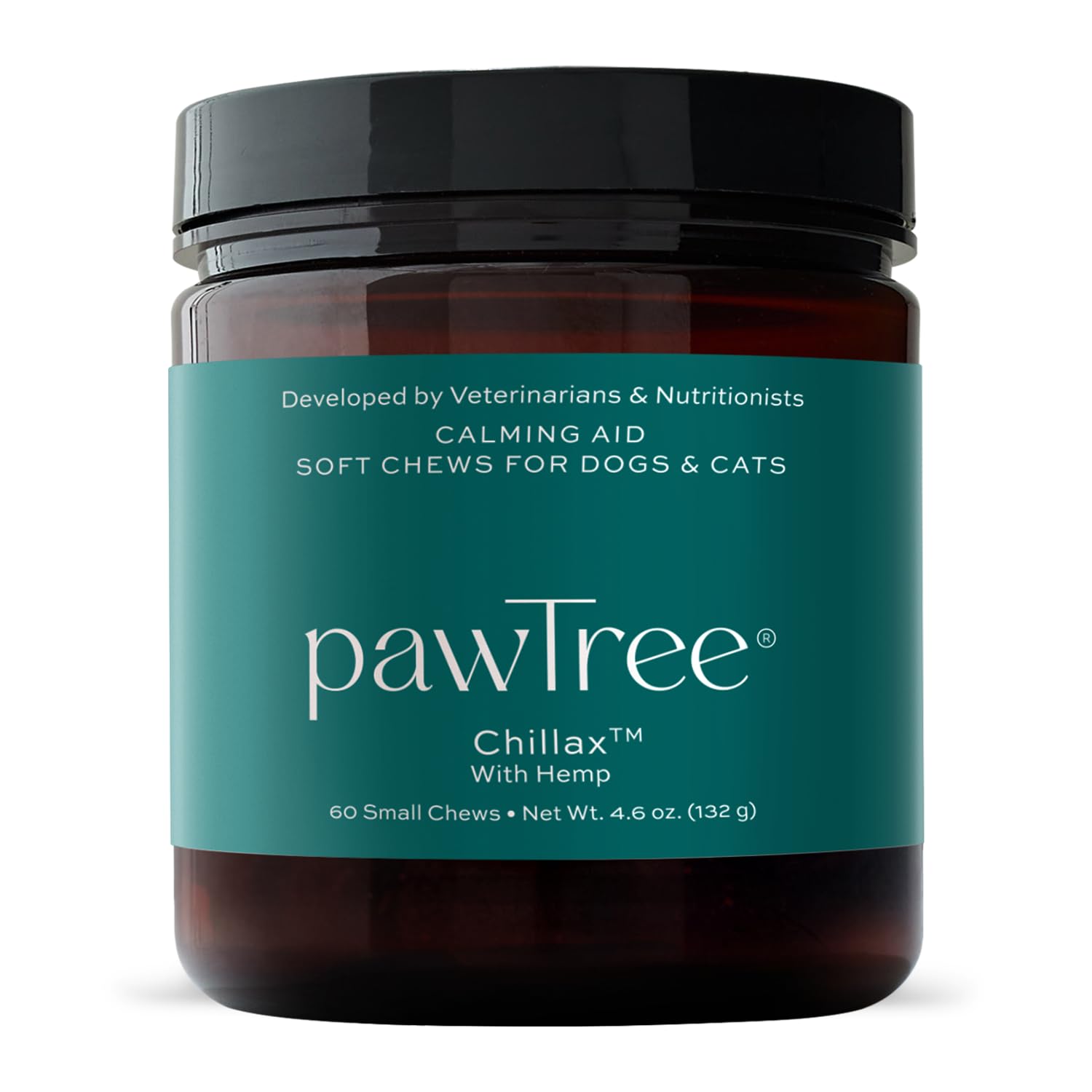 pawTree Chillax packaging shows natural calming support for pets.