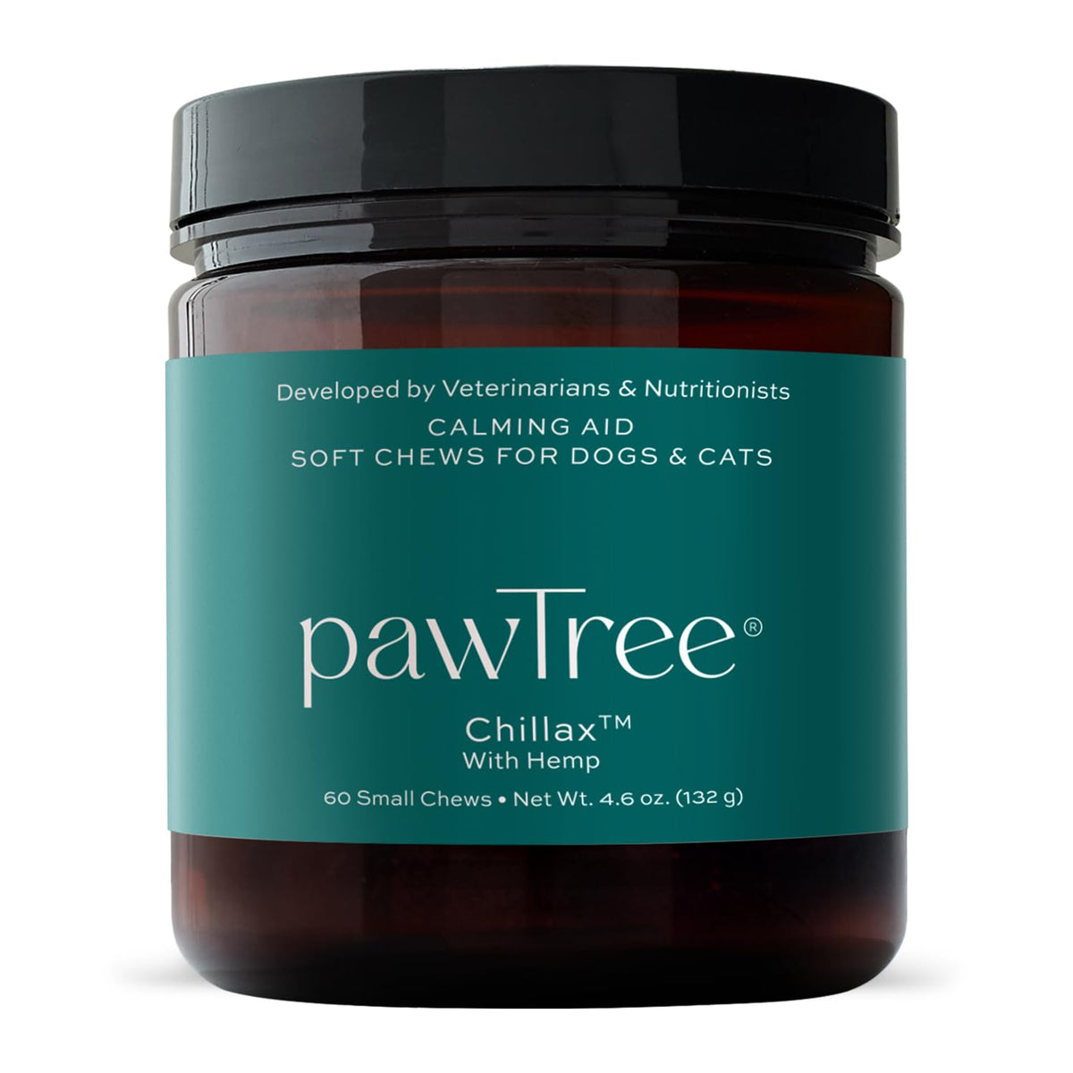 pawTree Chillax packaging shows natural calming support for pets.
