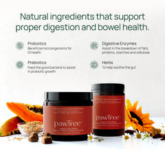 pawTree Gastro Pro Plus bottle back detailing enzymes for digestive support