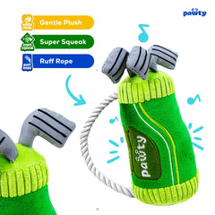 Pawty Golf Bag Plush Dog Toy features rope handle for interactive bonding during play