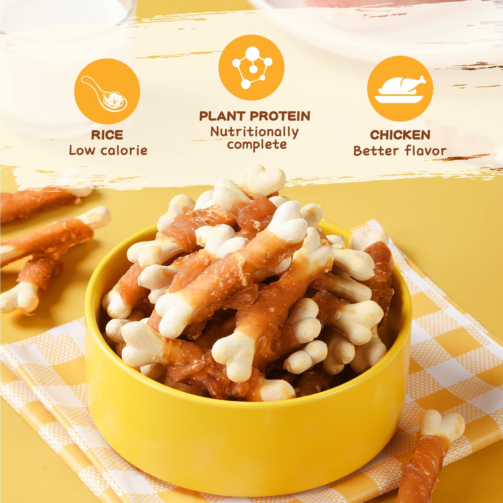 PAWUP bone-shaped chew promotes slow chewing and a comfortable grip.