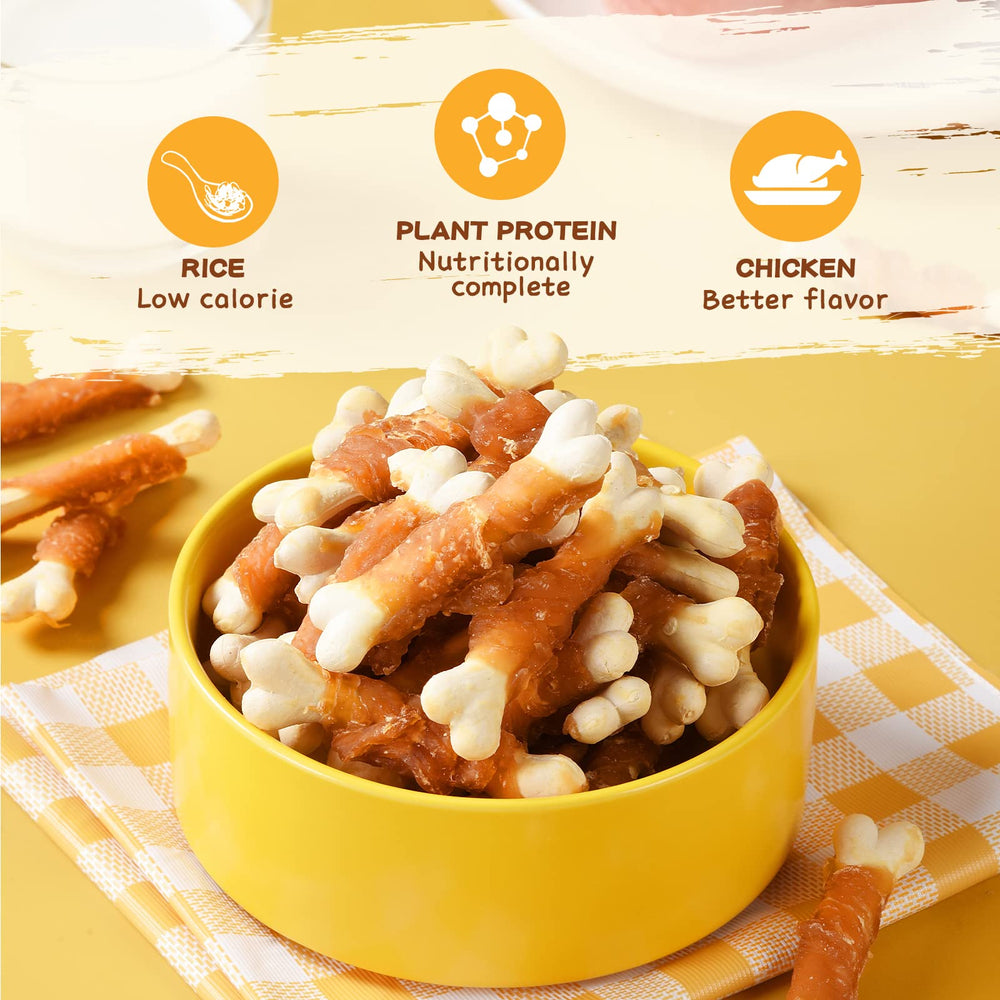 PAWUP bone-shaped chew promotes slow chewing and a comfortable grip.