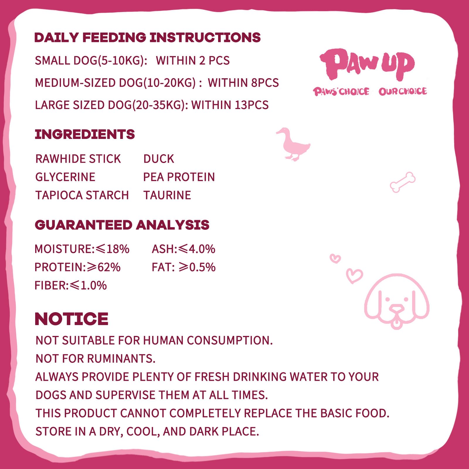 PAWUP brand store banner conveys trusted source for healthy treats