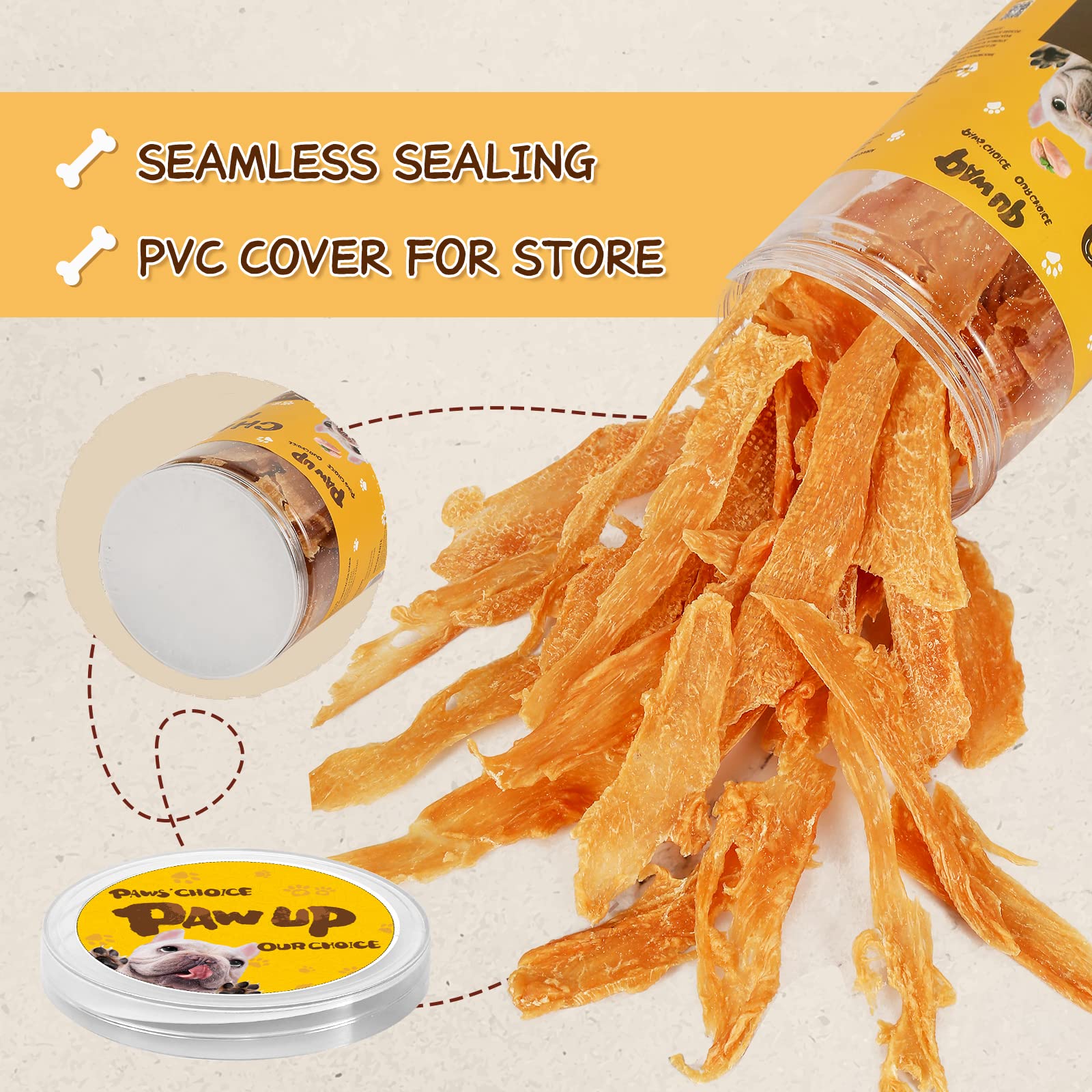 PAWUP Chicken Jerky Crisp Flakes ingredient highlight with natural chicken protein.